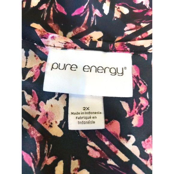 Pure Energy Women's Top Tank Size 2X Black Pink Cream Sleeveless - Picture 5 of 6